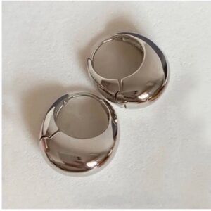New! 24k Gold Plated Silver French Huggie Earrings